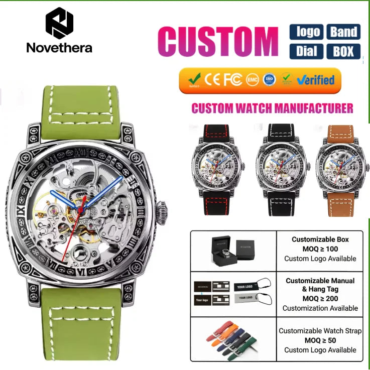 Men’s Square Skeleton Automatic Watch