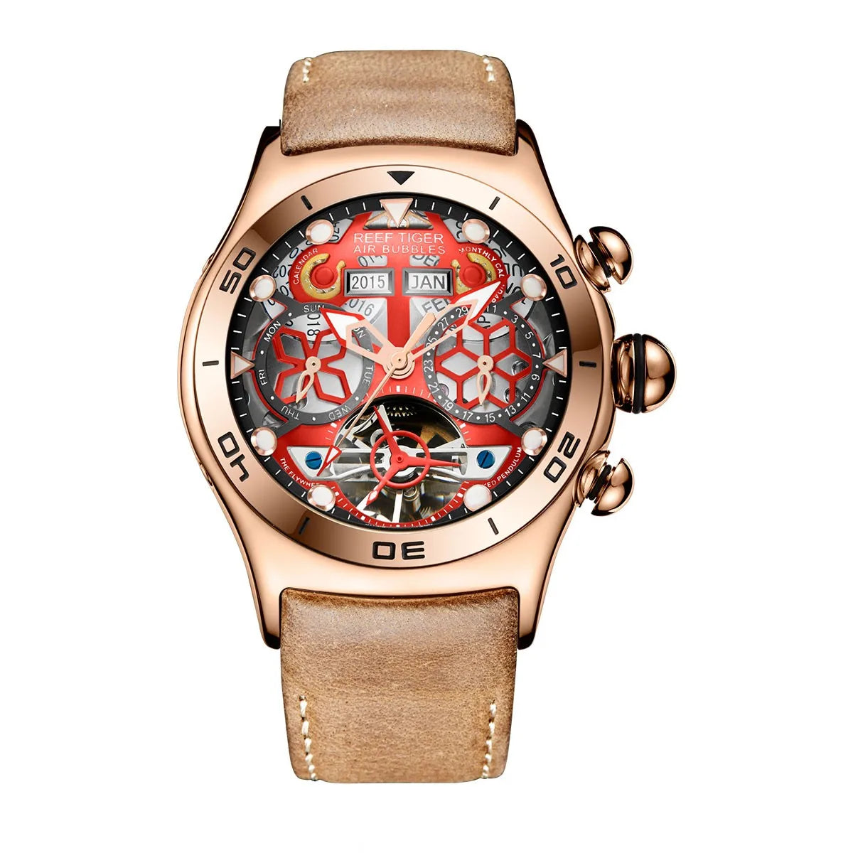 Reef Tiger Men’s Automatic Watch with Leather Band