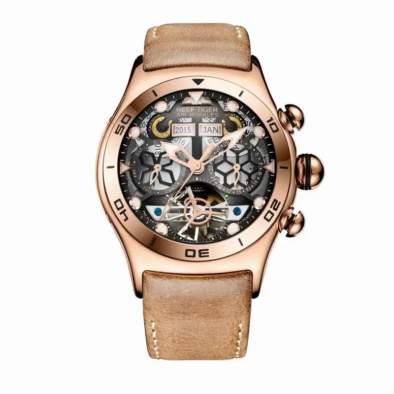 Reef Tiger Men’s Automatic Watch with Leather Band