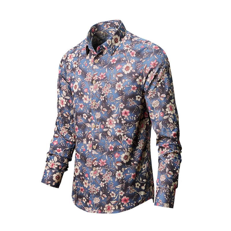 Floral patterned shirt on a white background