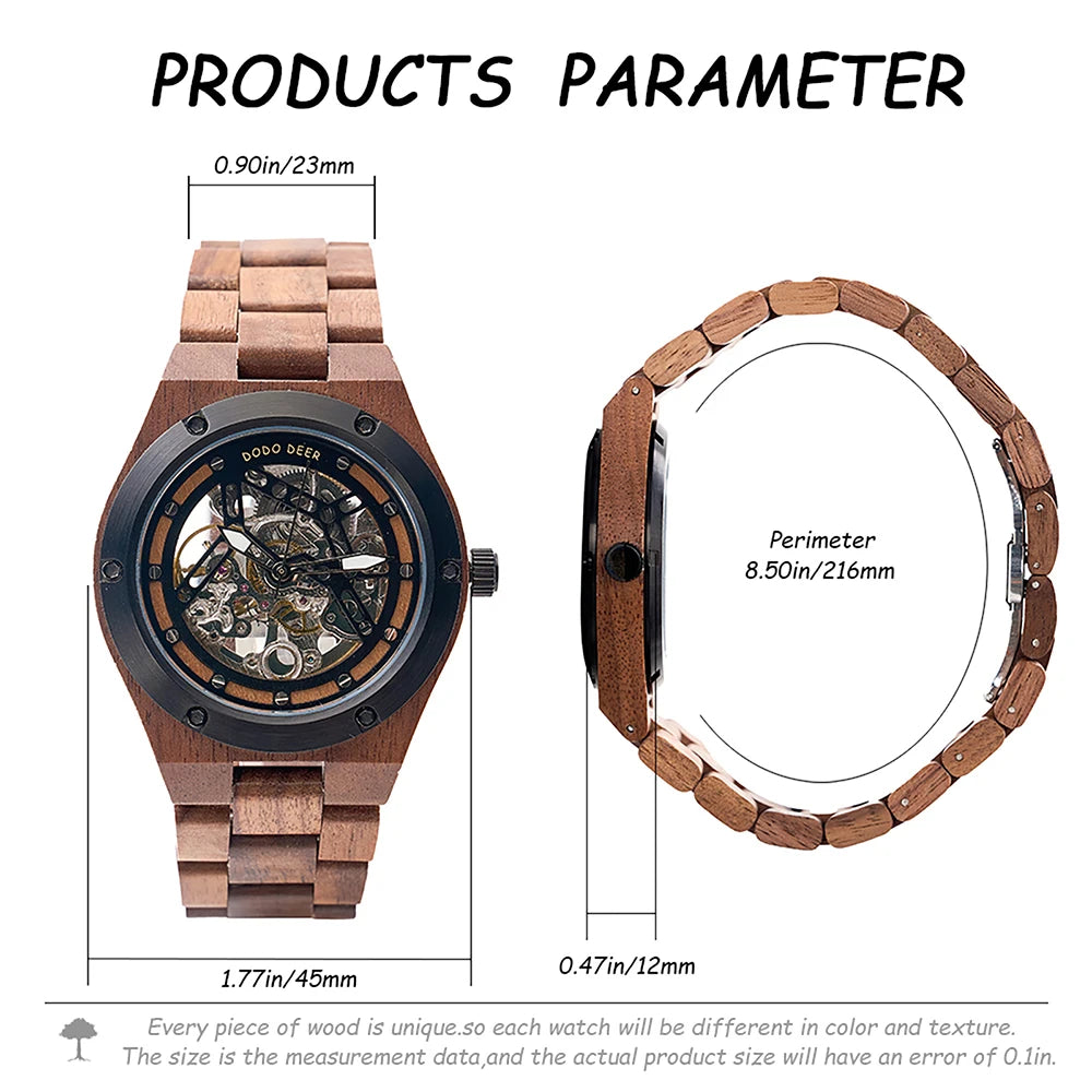 Men’s E49 Wooden Automatic Mechanical Watch