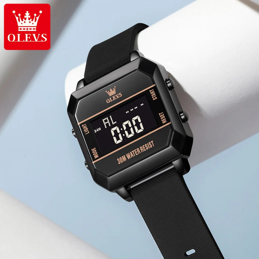 OLEVS Men’s Square Watch | Black