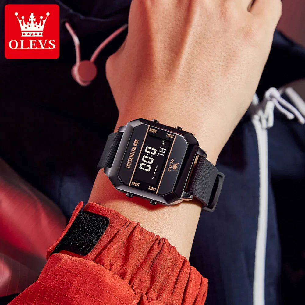 OLEVS Men’s Square Watch | Black