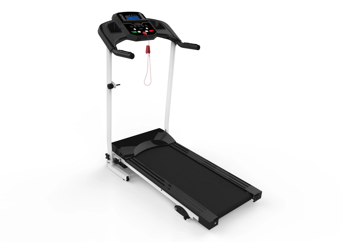 Close-up of the treadmill on a white background