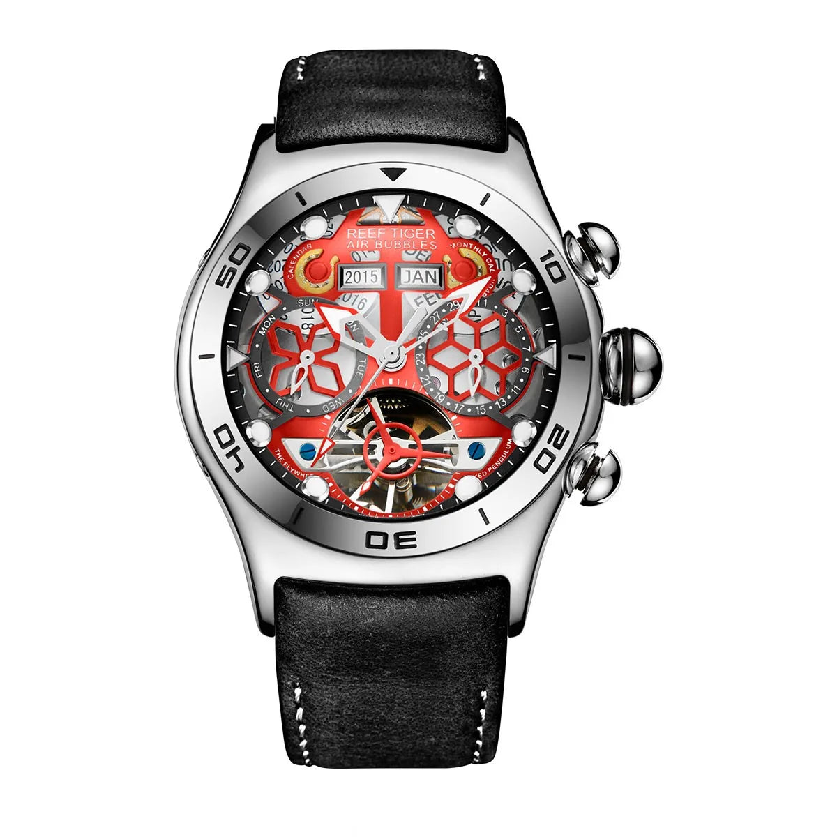 Reef Tiger Men’s Automatic Watch with Leather Band