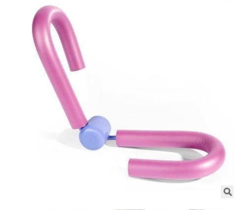 Pink and purple U-shaped tool on a white background