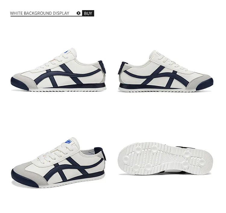 Men’s Striped Low-Top Lace-Up Sneakers