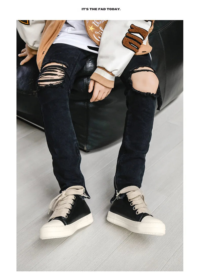 Men’s FH260 Black Faux Leather Casual Sneakers