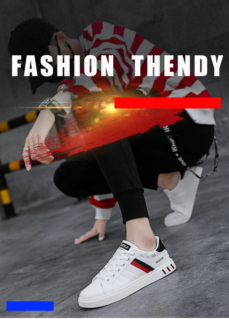 Men’s H07 Striped Faux Leather Sneakers