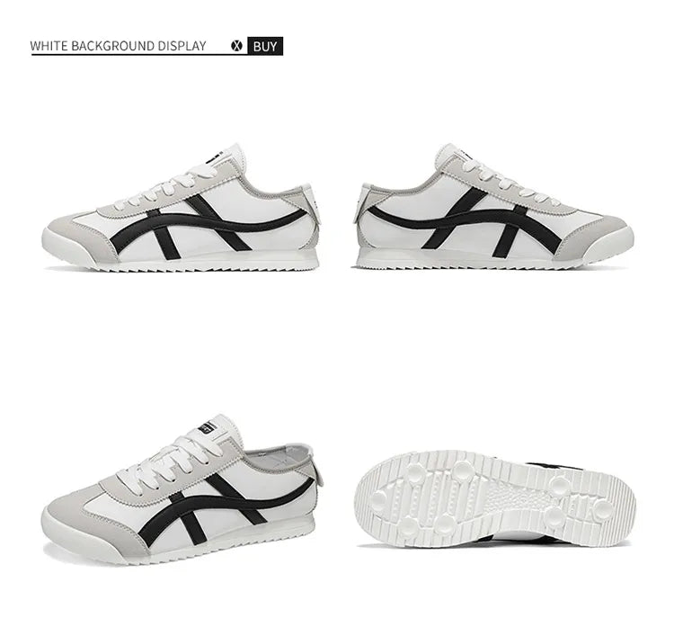 Men’s Striped Low-Top Lace-Up Sneakers