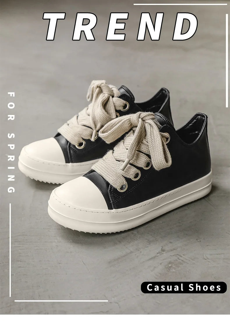 Men’s FH260 Black Faux Leather Casual Sneakers