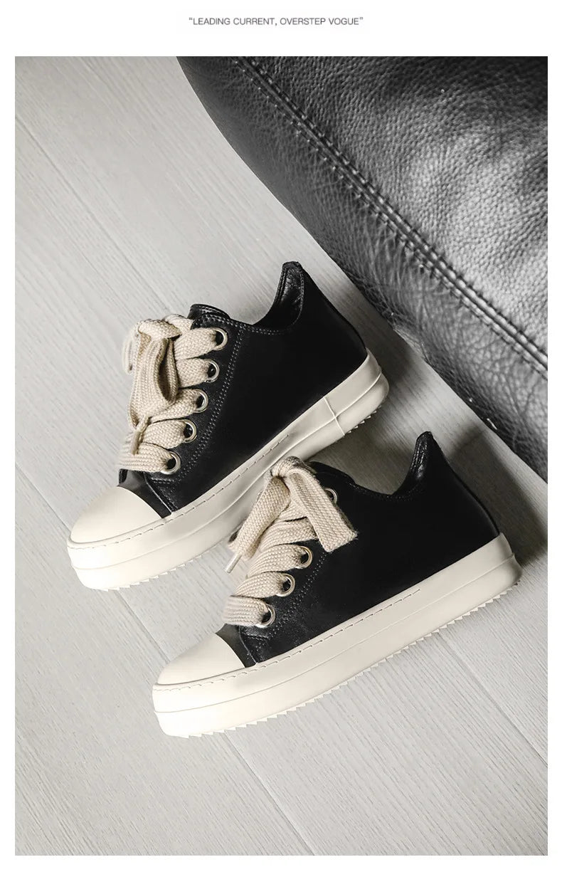 Men’s FH260 Black Faux Leather Casual Sneakers