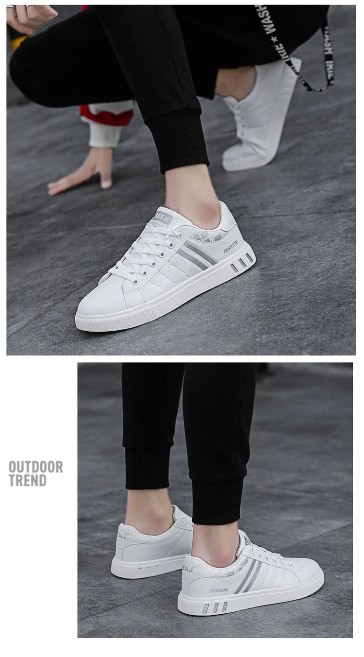 Men’s H07 Striped Faux Leather Sneakers