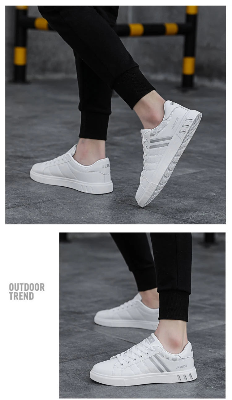 Men’s H07 Striped Faux Leather Sneakers