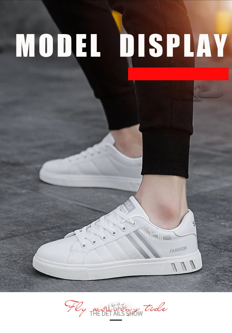 Men’s H07 Striped Faux Leather Sneakers