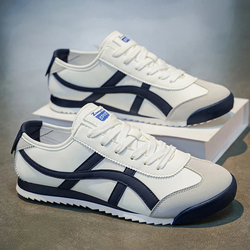 Men’s Striped Low-Top Lace-Up Sneakers
