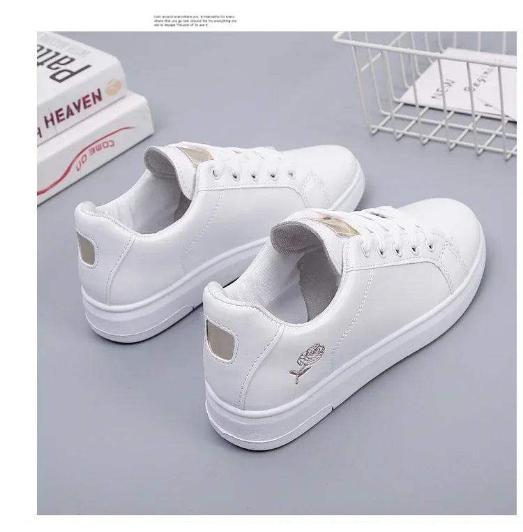 Women’s Floral Embroidered Lace-Up Sneakers