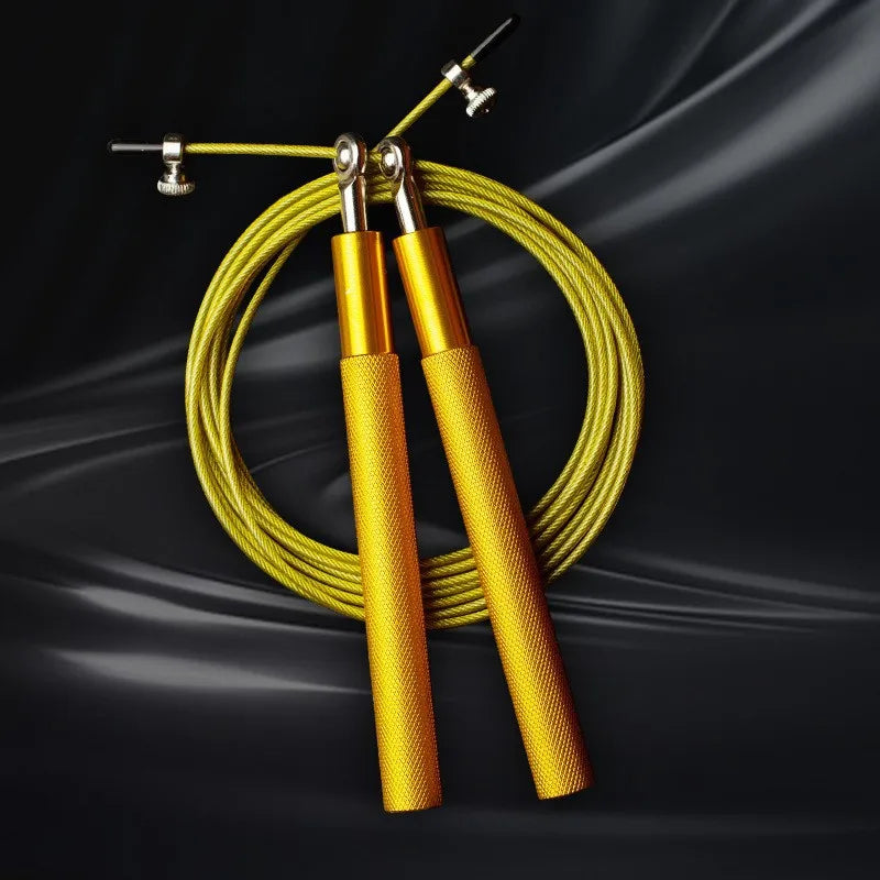 Yellow jump rope on a black background