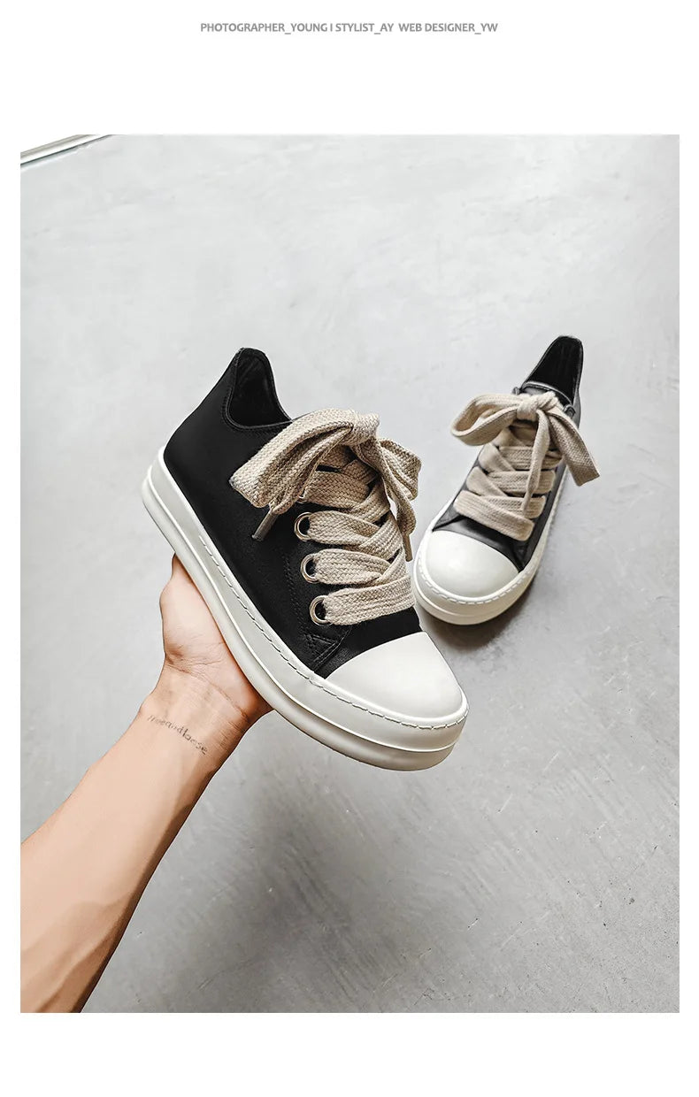 Men’s FH260 Black Faux Leather Casual Sneakers