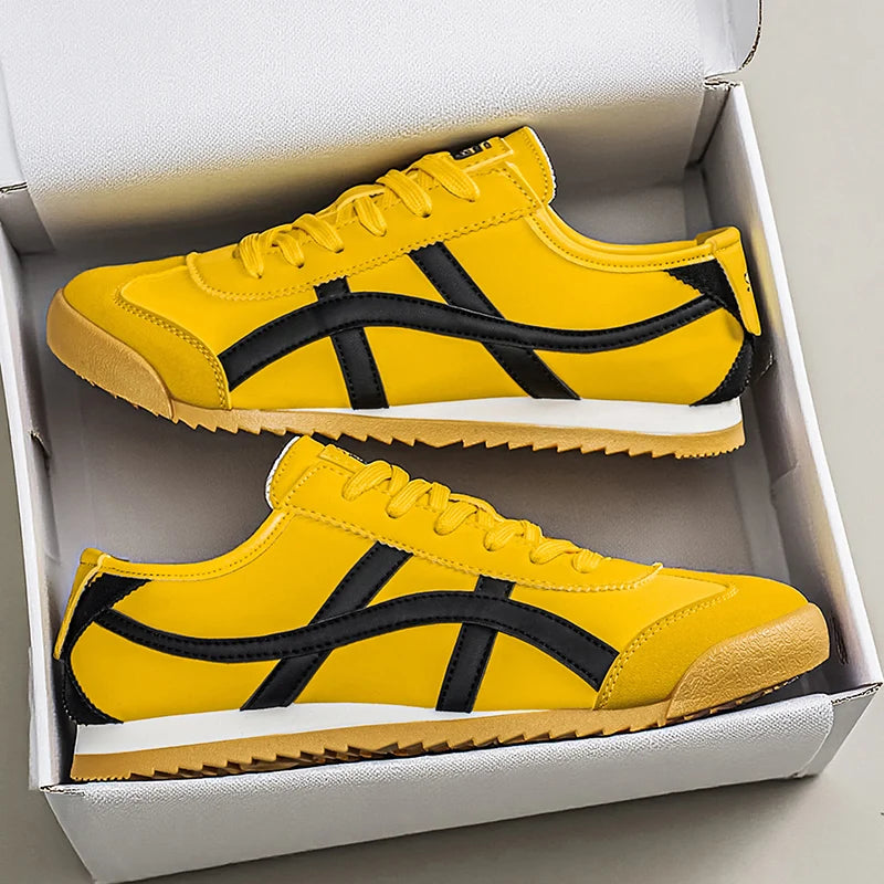 Men’s Striped Low-Top Lace-Up Sneakers