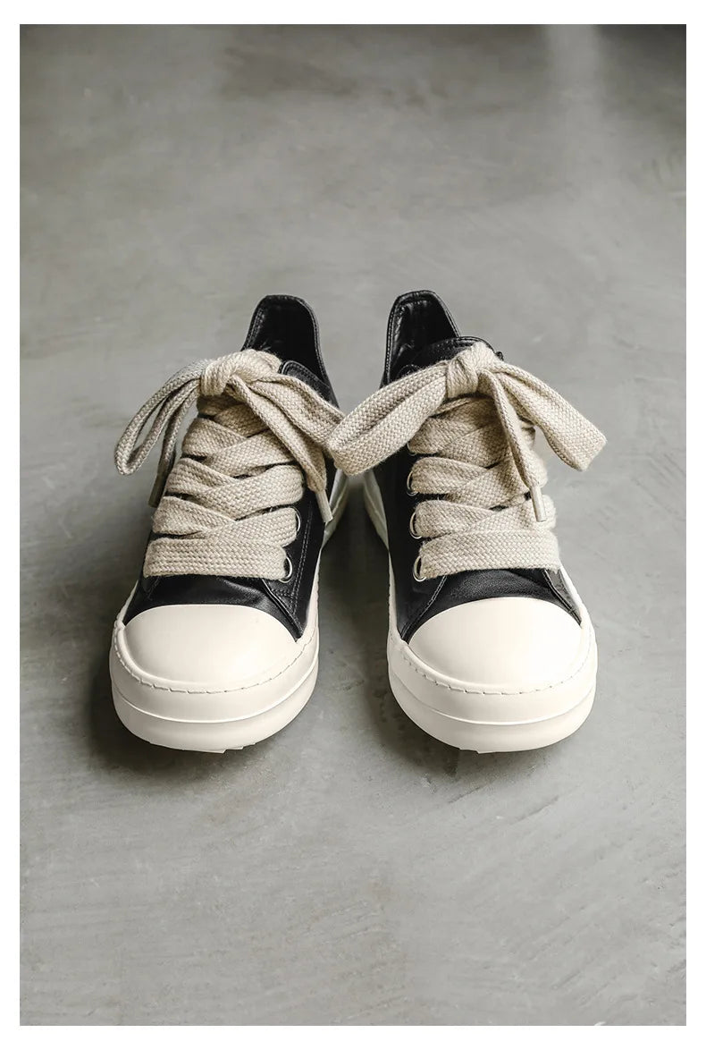 Men’s FH260 Black Faux Leather Casual Sneakers