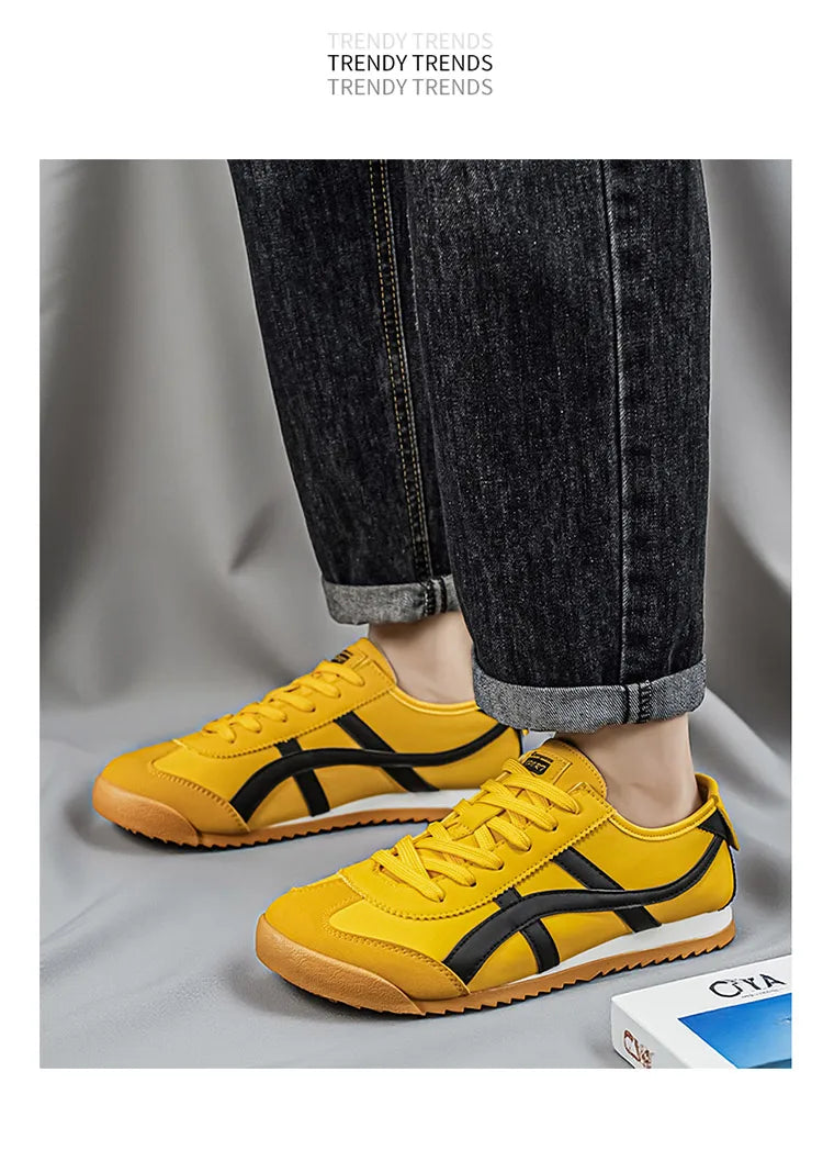 Men’s Striped Low-Top Lace-Up Sneakers