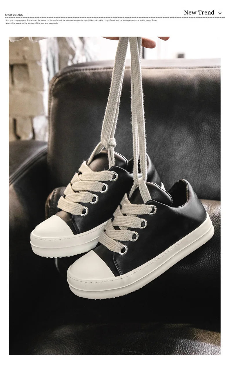 Men’s FH260 Black Faux Leather Casual Sneakers