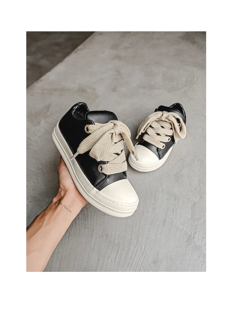 Men’s FH260 Black Faux Leather Casual Sneakers