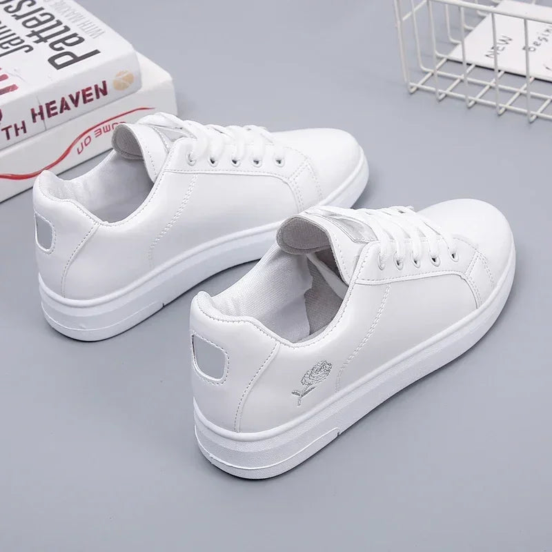 Women’s Floral Embroidered Lace-Up Sneakers