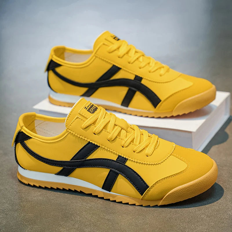 Men’s Striped Low-Top Lace-Up Sneakers