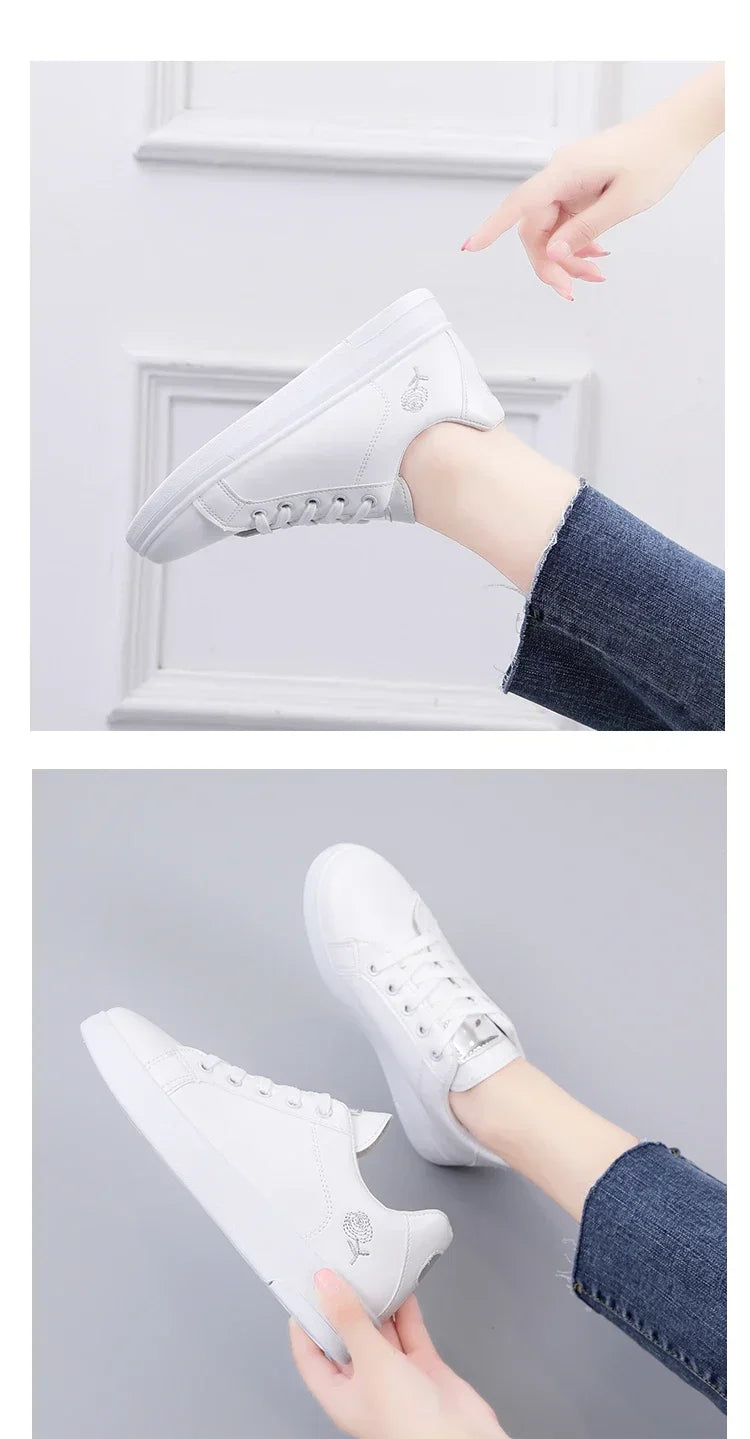 Women’s Floral Embroidered Lace-Up Sneakers