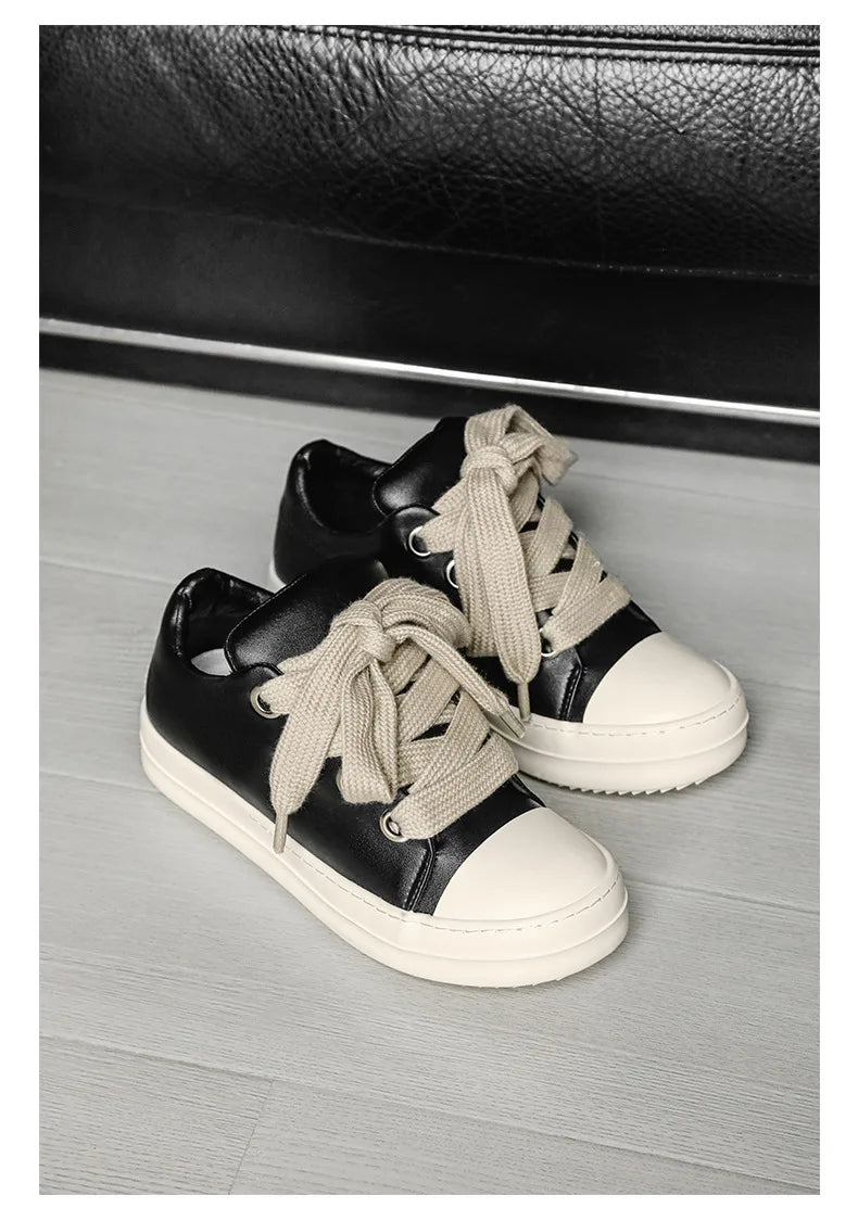 Men’s FH260 Black Faux Leather Casual Sneakers