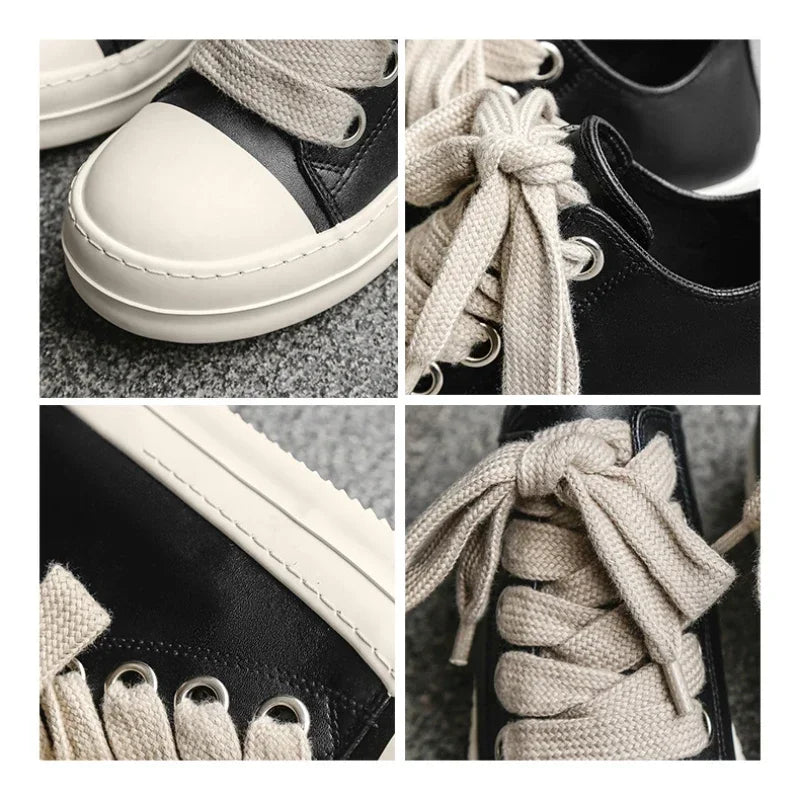 Men’s FH260 Black Faux Leather Casual Sneakers