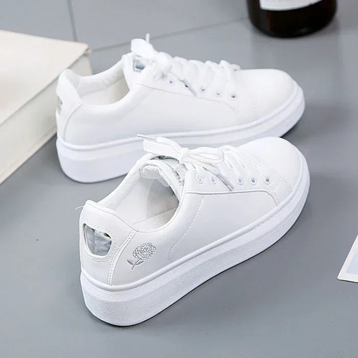 Women’s Floral Embroidered Lace-Up Sneakers