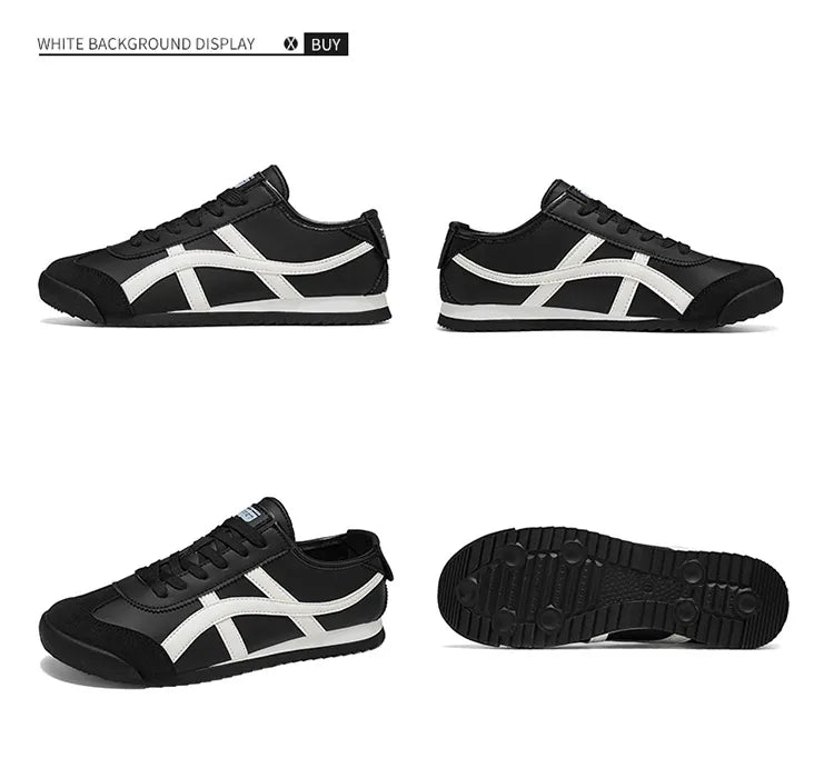 Men’s Striped Low-Top Lace-Up Sneakers