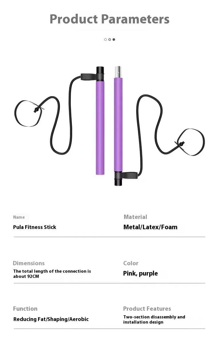 Pilates-Stange mit Widerstandsbändern