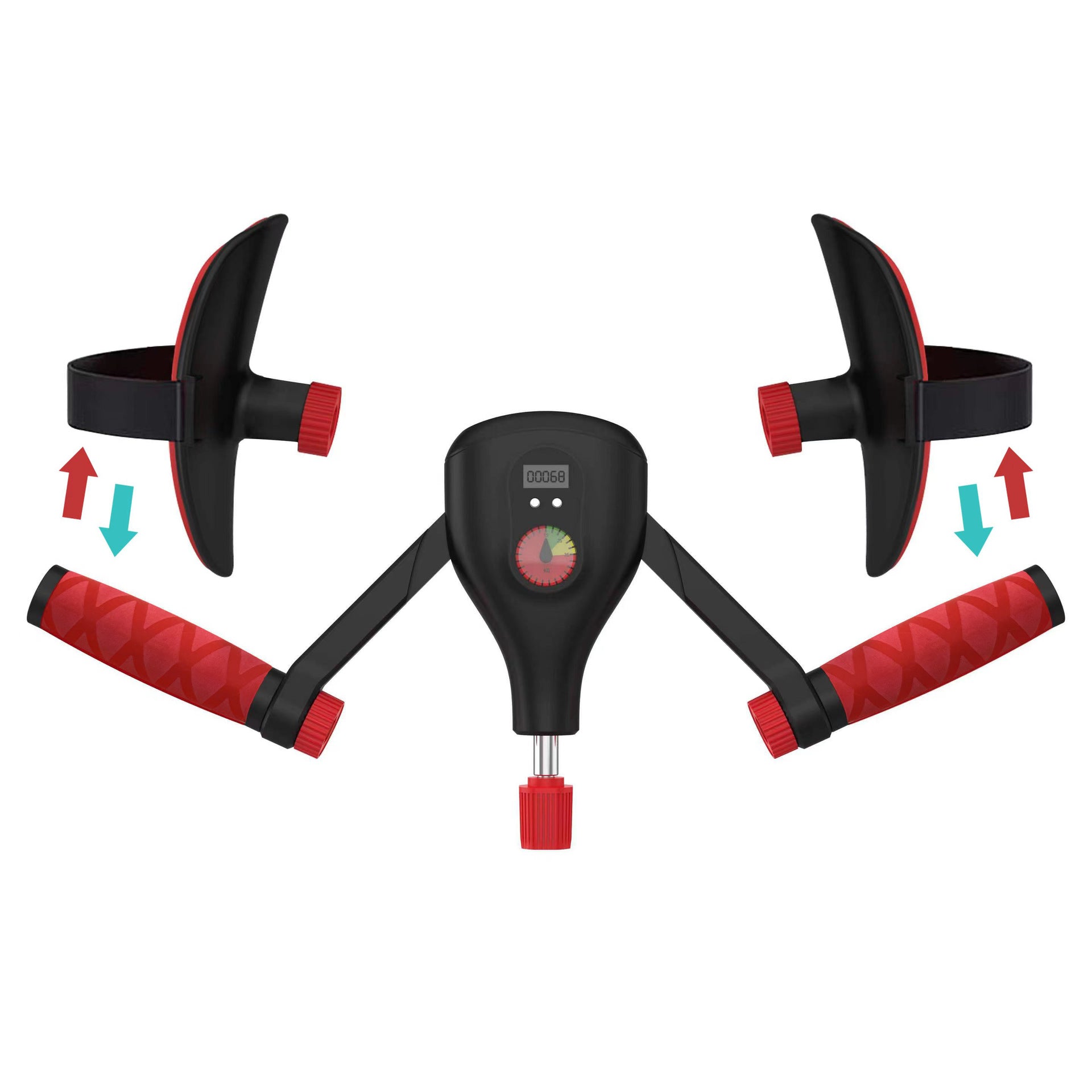 Black and red kegal trainer with control panel on a white background