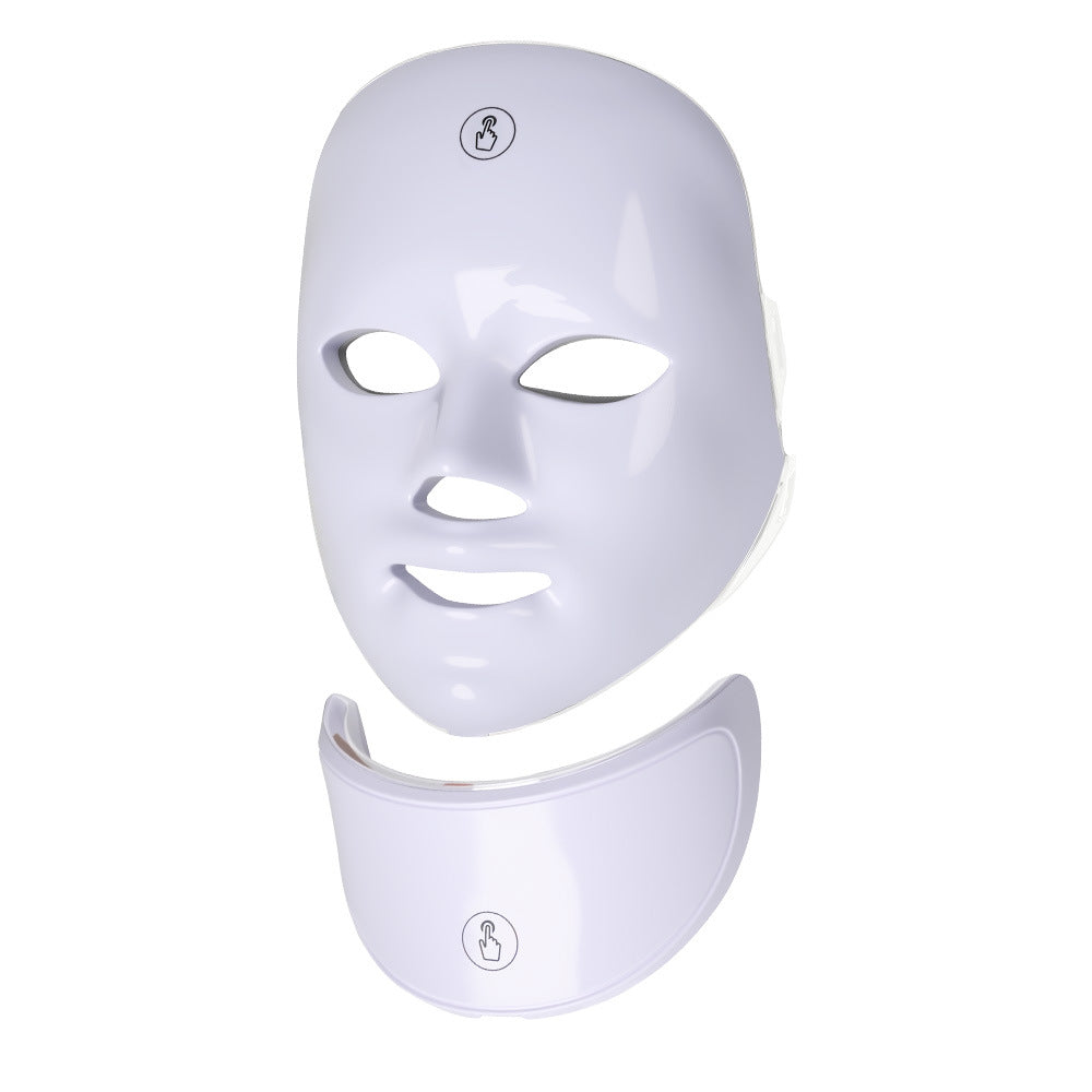 White LED face mask on a white background