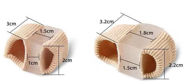 Two wooden pet toys with measurements on a white background