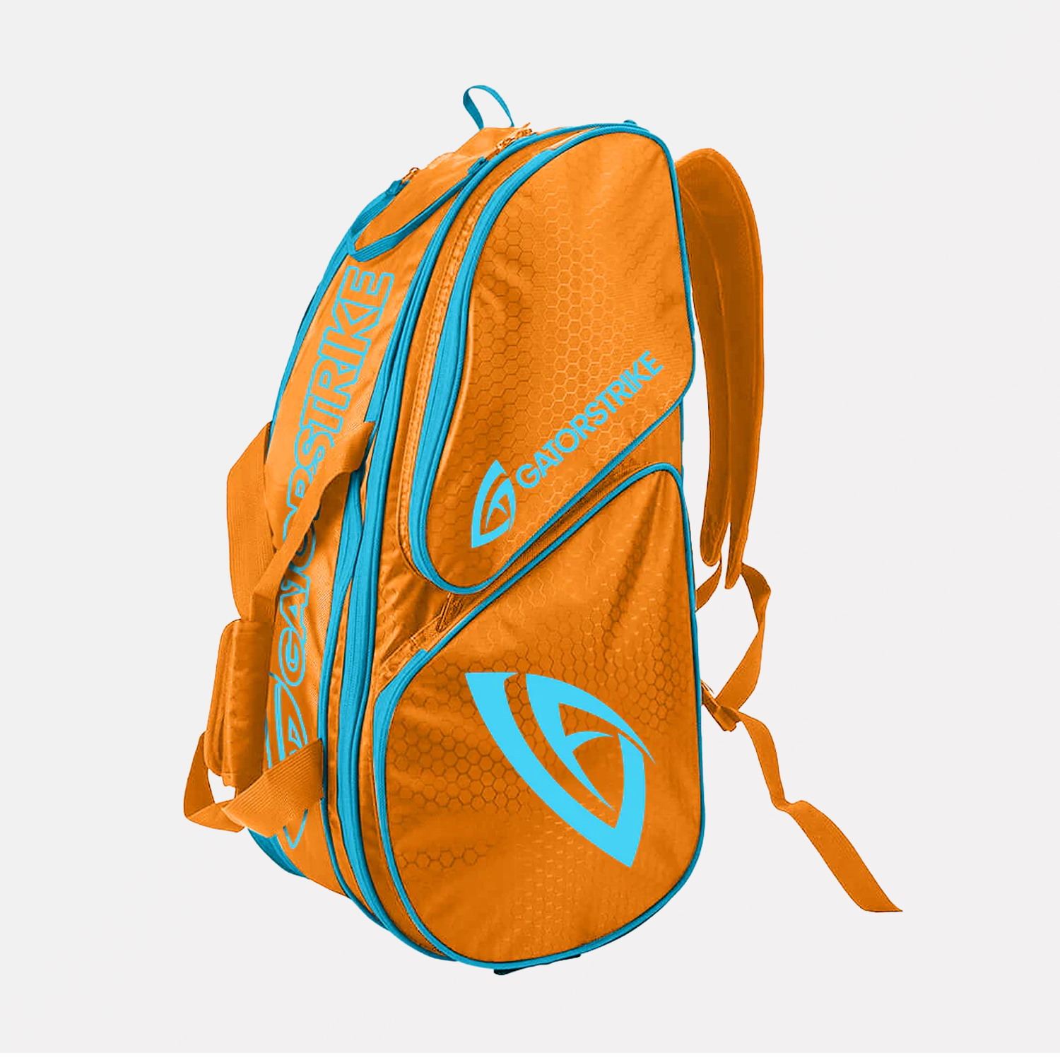 Orange and blue backpack with 'Gatorade' branding on a white background