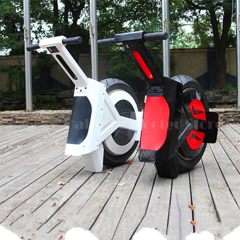 Children's balance bike with red and black design on a wooden deck